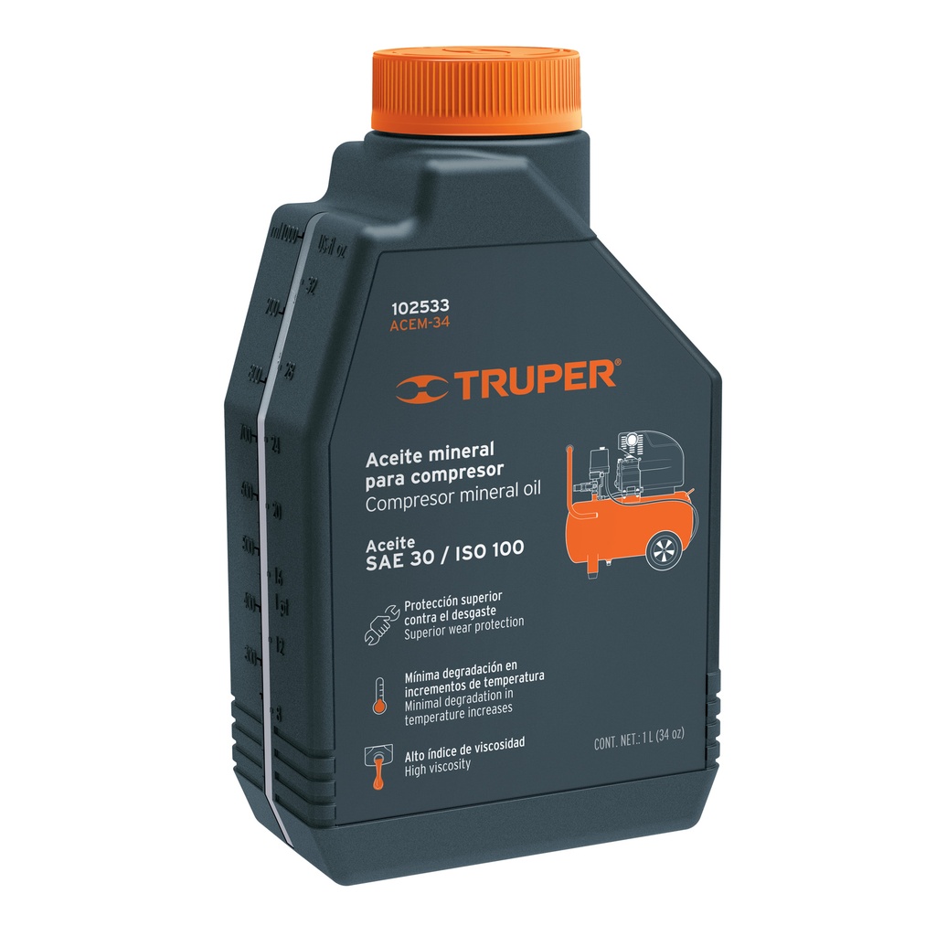 Aceite mineral para compresor, 946ml (32oz), Truper