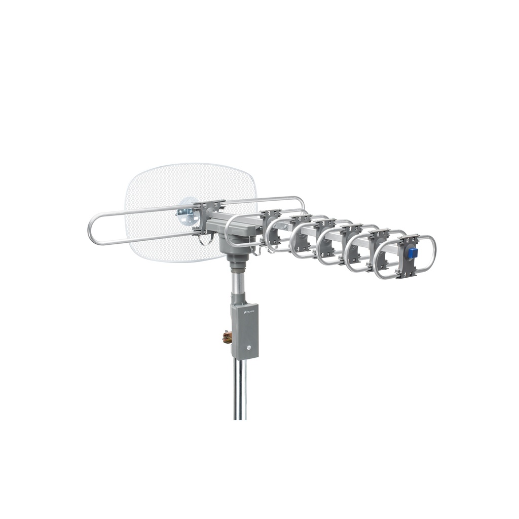 Antena aérea para TV, giratoria 360° con cable coaxial 10m