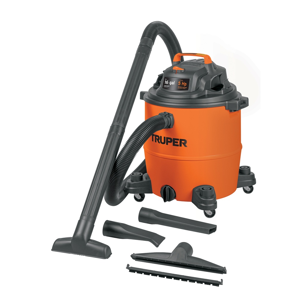 [T101520] Aspiradora de sólidos y líquidos de 16 gal, plástica, Truper