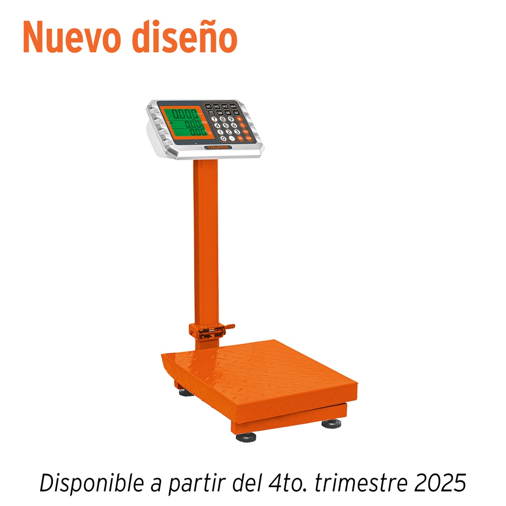 Báscula electrónica de plataforma p/mostrador, 80 kg, Truper