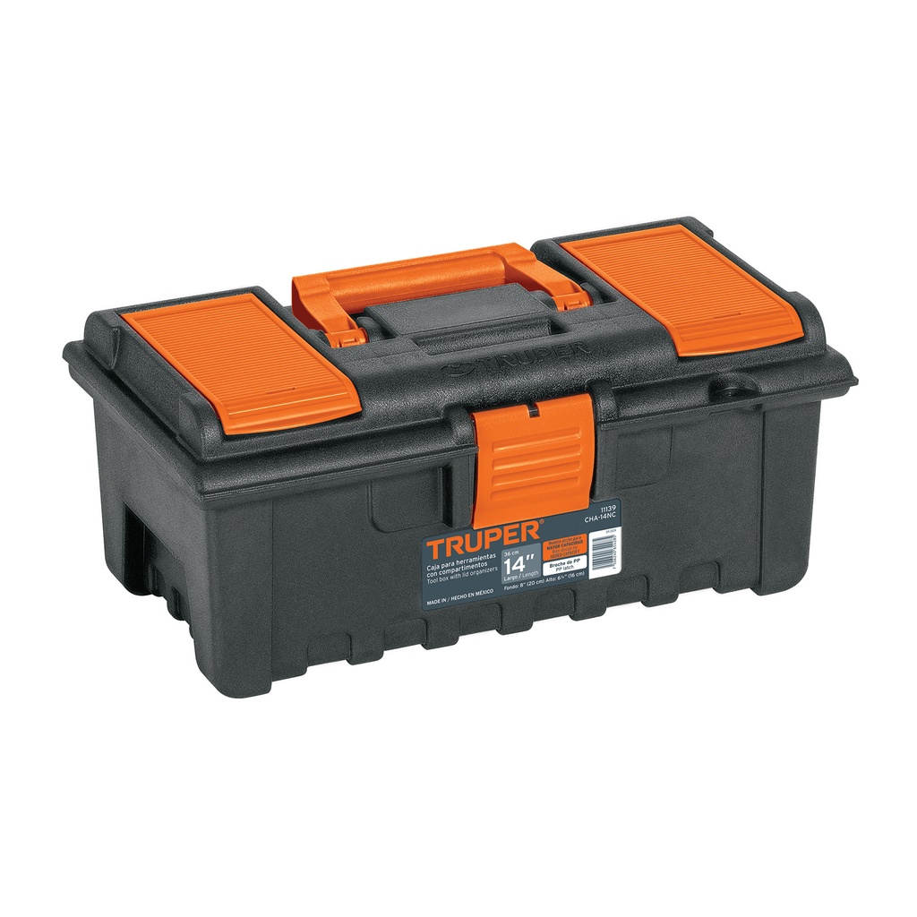 Caja para herramienta de 14' con compartimentos, Truper