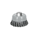 Carda copa 4' alambre trenzado fino, Multi-rosca, Truper