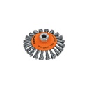 Carda tipo cónico 5' alambre trenzado, eje 5/8'-11, Truper