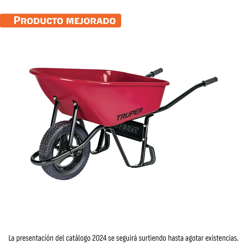 [T10255] Carretilla 6 ft3 Imponchable, bastidor tubular, Truper