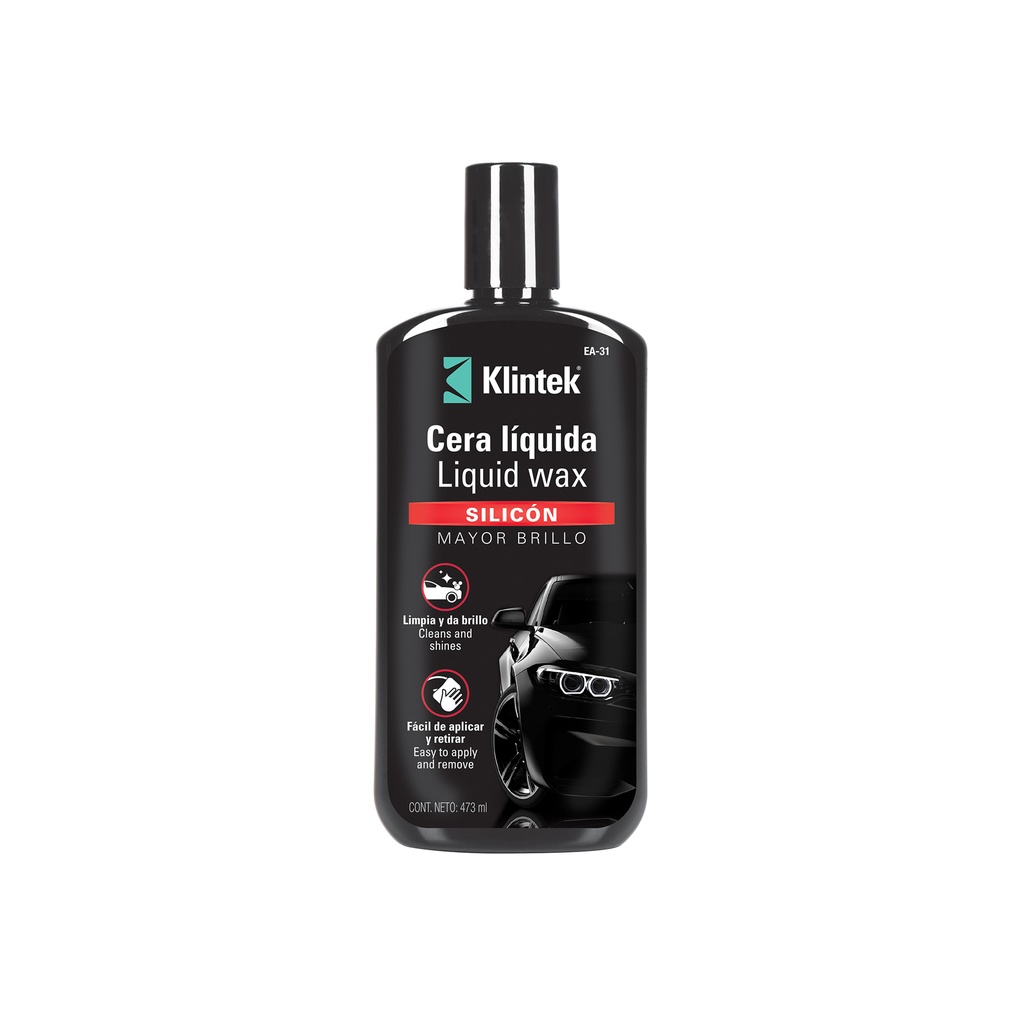 Cera líquida de silicón para auto, 473 ml, Klintek