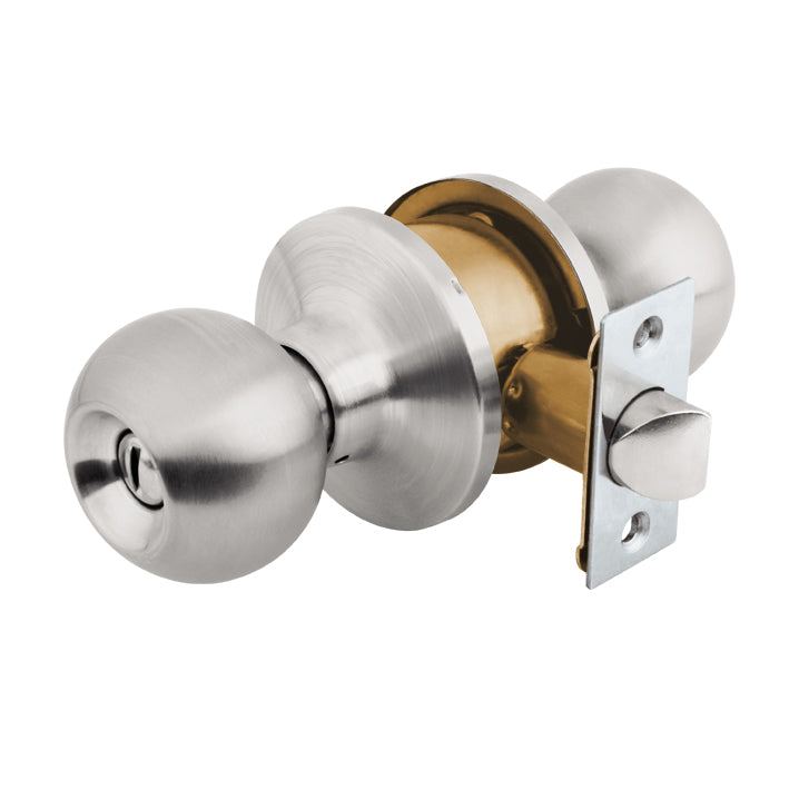Cerradura de pomo tipo esfera, cromo mate (entrada) caja