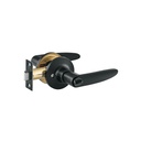 Cerradura manija, cilindro latón, negro, baño, Hermex