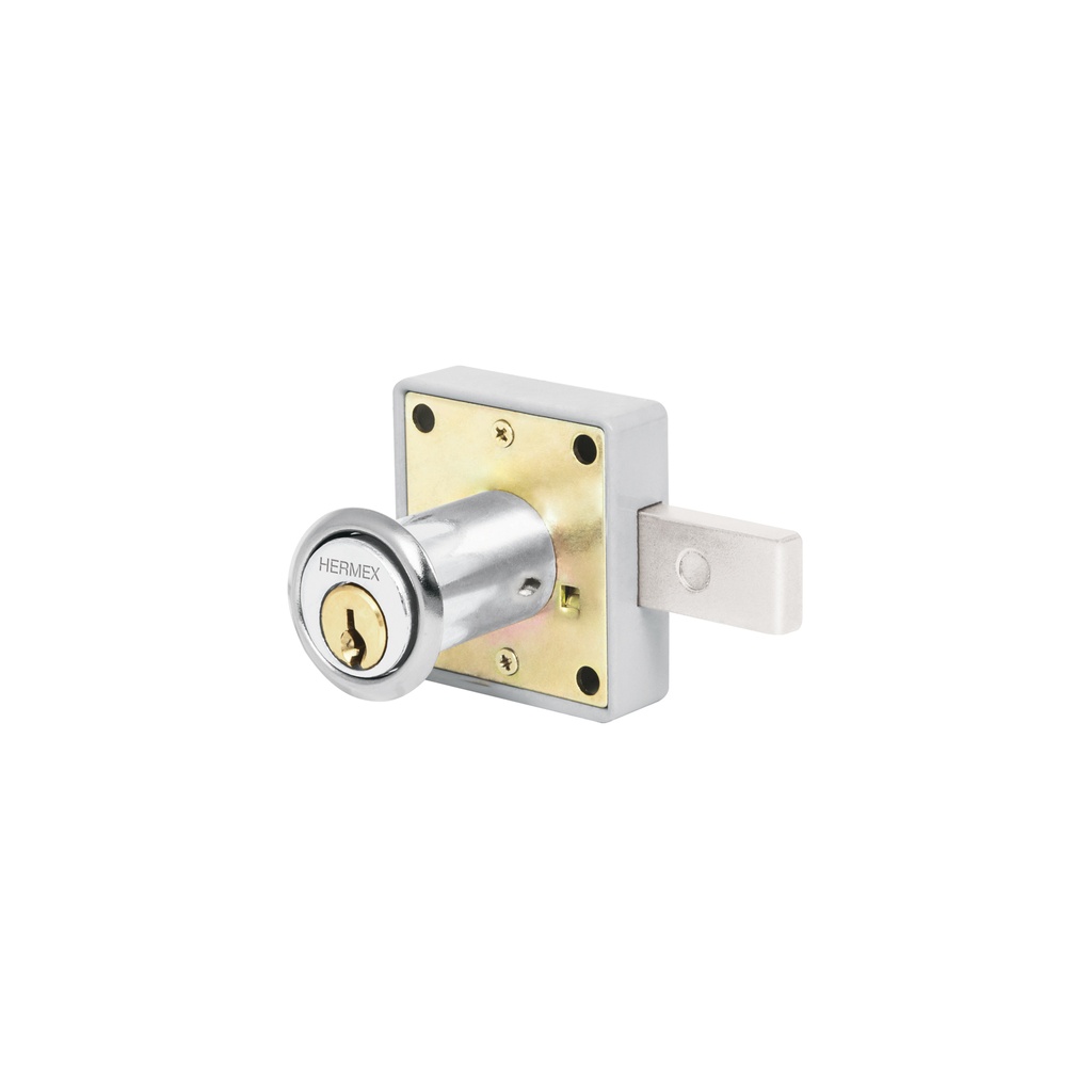 [T43559] Cerradura para mueble, modelo 25, cromo, Hermex