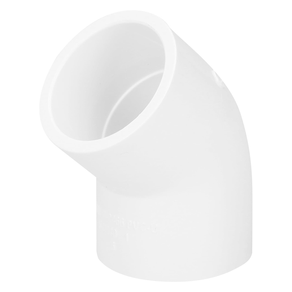[T45416] Codo 45° de PVC de 1', Foset