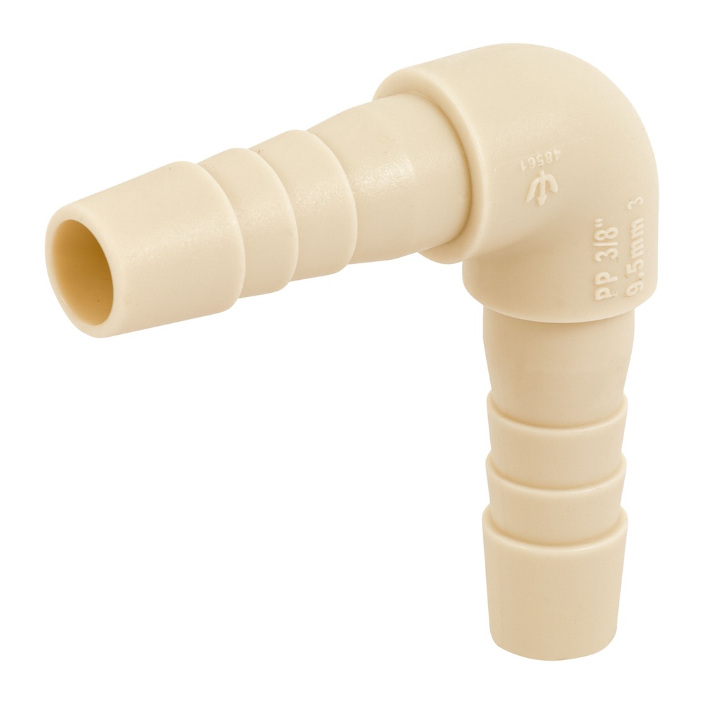 [T48561] Codo 90° inserción de 3/8' de polipropileno, Foset