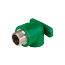 Codo oreja 90° PPR,  3/4', macho con inserto metálico, Foset