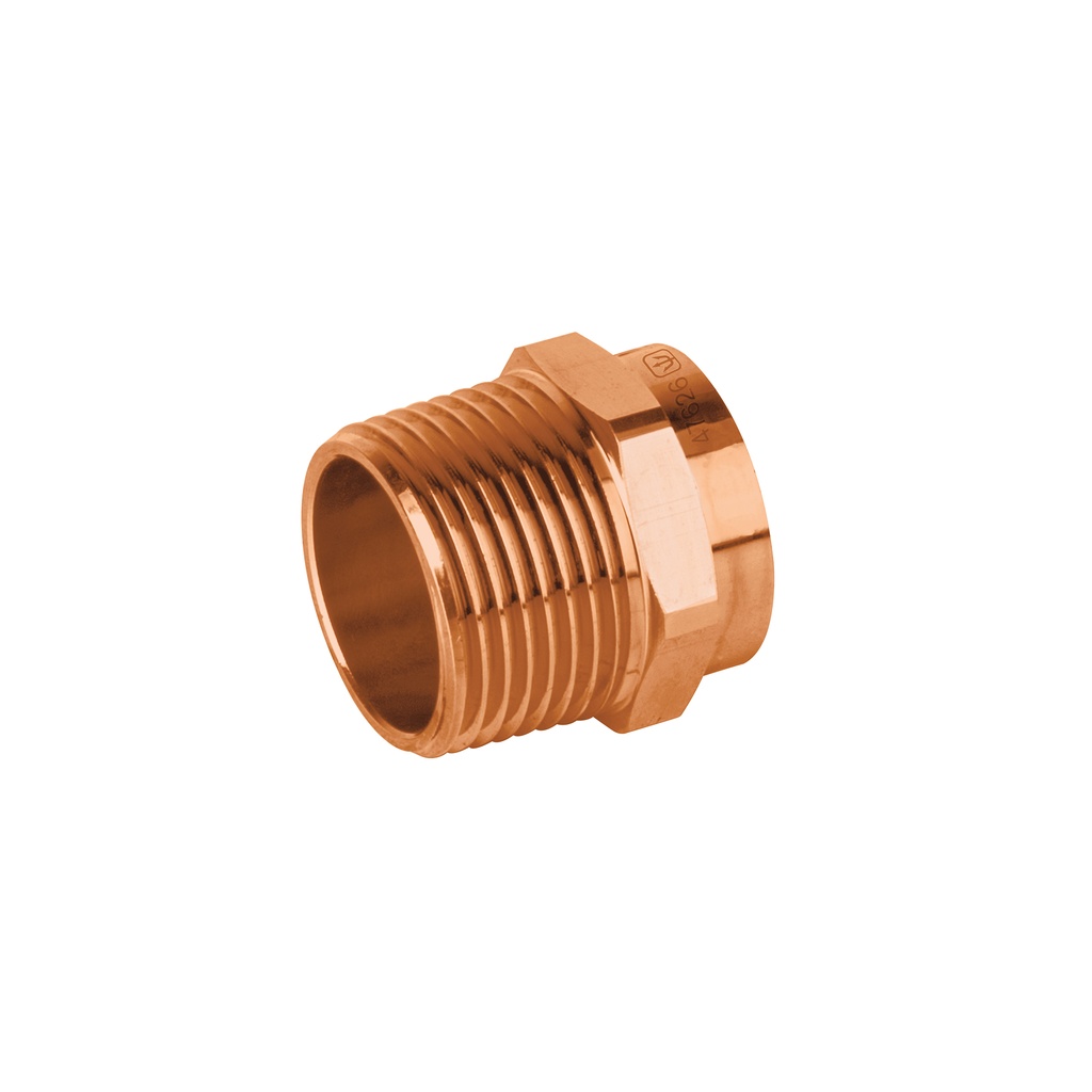 [T47626] Conector de cobre de rosca exterior 3/4', Foset Basic