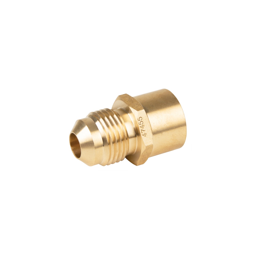 Conector flare soldable de latón, 3/8' x 1/2', Foset