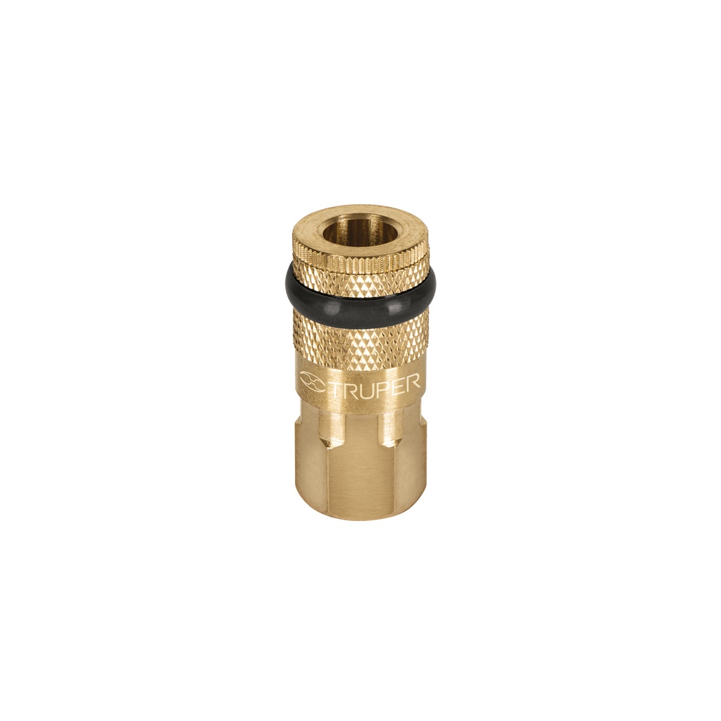 [T19084] Cople de latón, cuerda 1/4 NPT, hembra, Truper