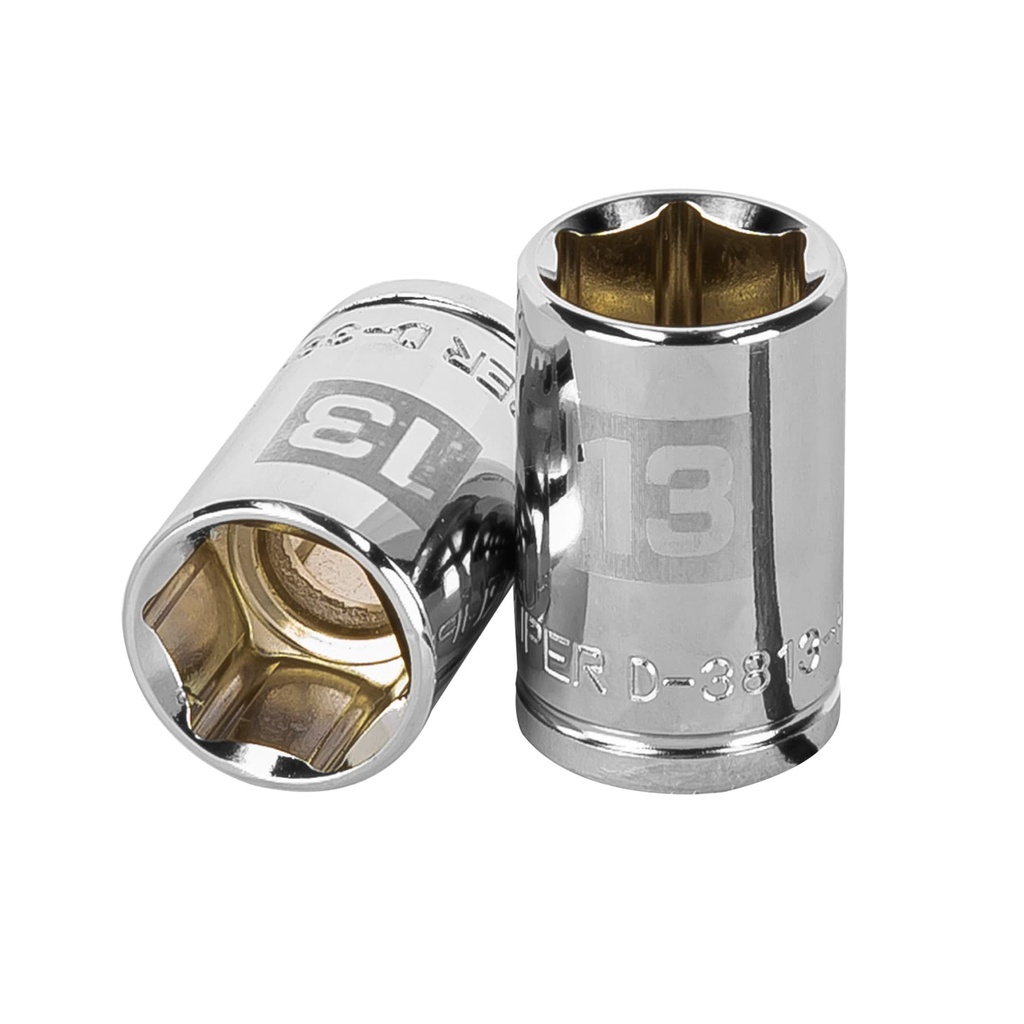 [T13677] Dado de 13 mm, 6 puntas, cuadro 3/8', Truper