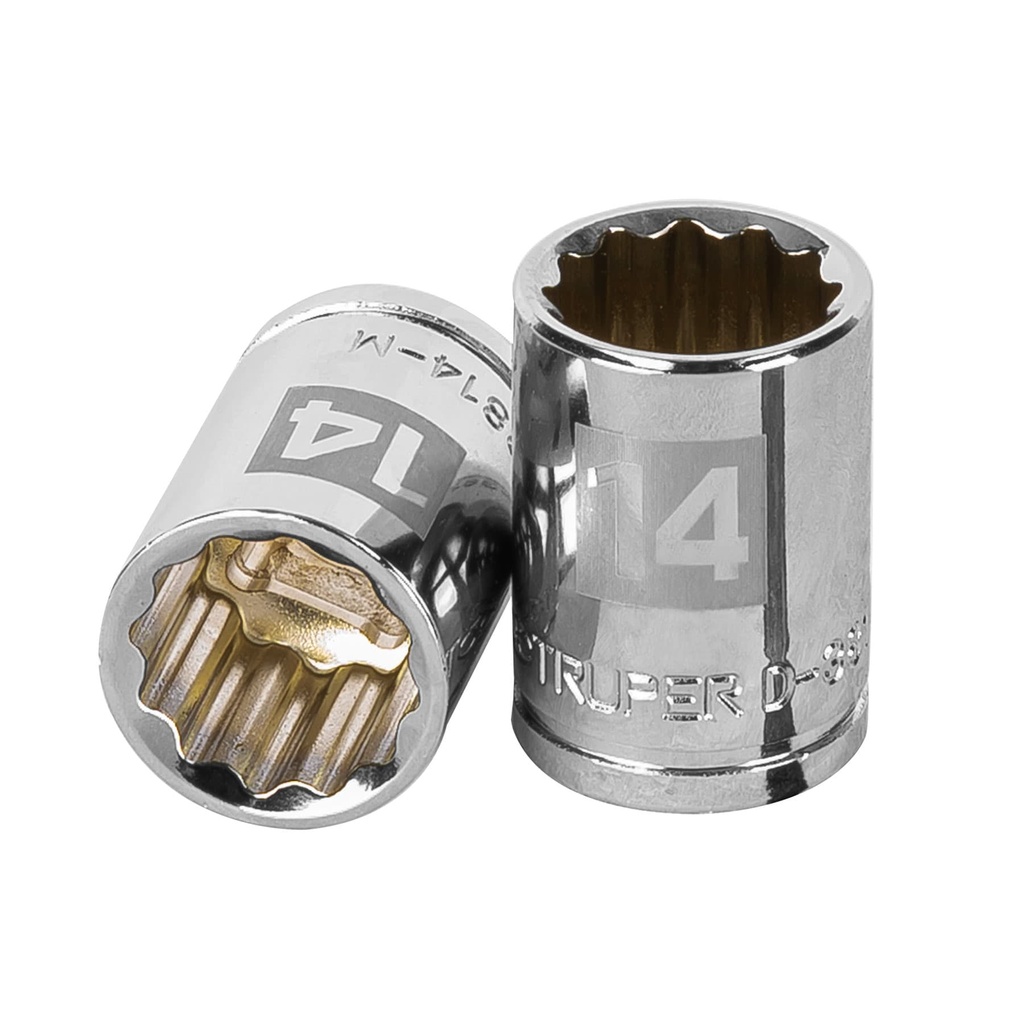 [T13634] Dado de 14 mm, 12 puntas, cuadro 3/8', Truper