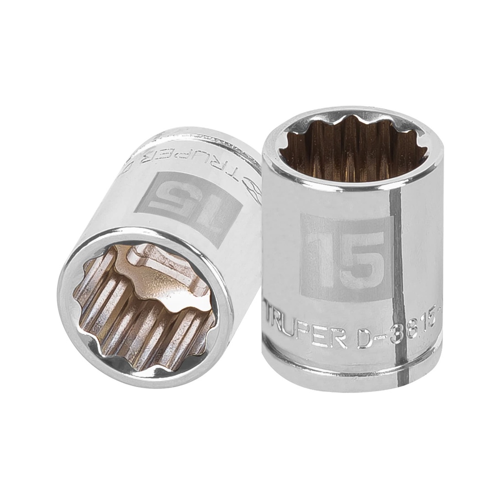 [T13635] Dado de 15 mm, 12 puntas, cuadro 3/8', Truper