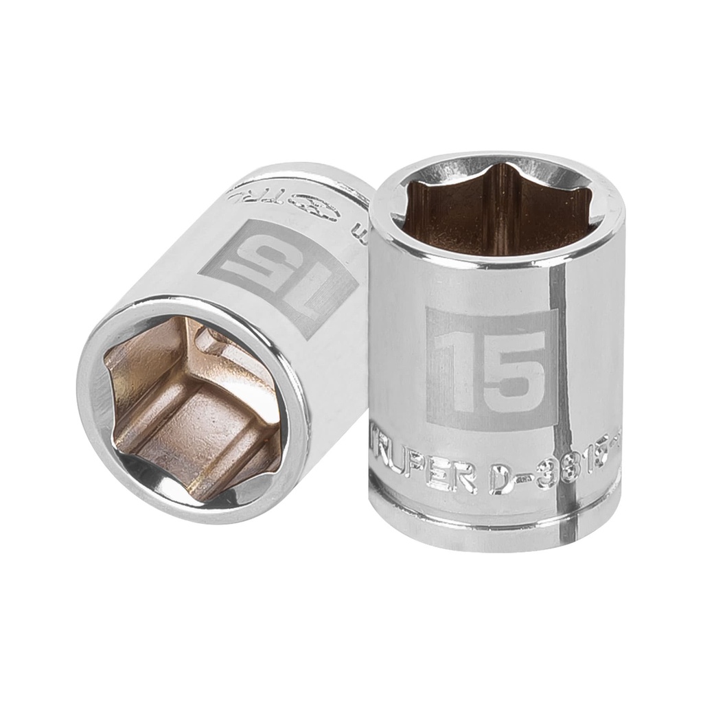 [T13679] Dado de 15 mm, 6 puntas, cuadro 3/8', Truper