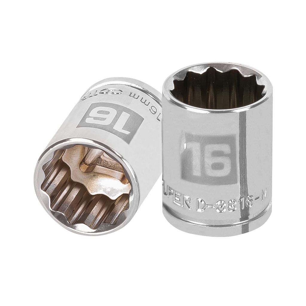 [T13636] Dado de 16 mm, 12 puntas, cuadro 3/8', Truper