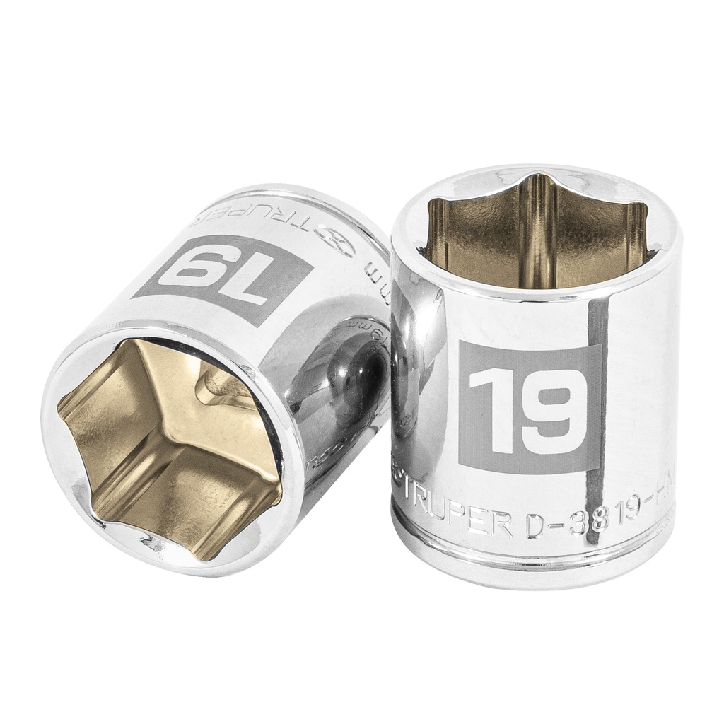 [T13683] Dado de 19 mm, 6 puntas, cuadro 3/8', Truper