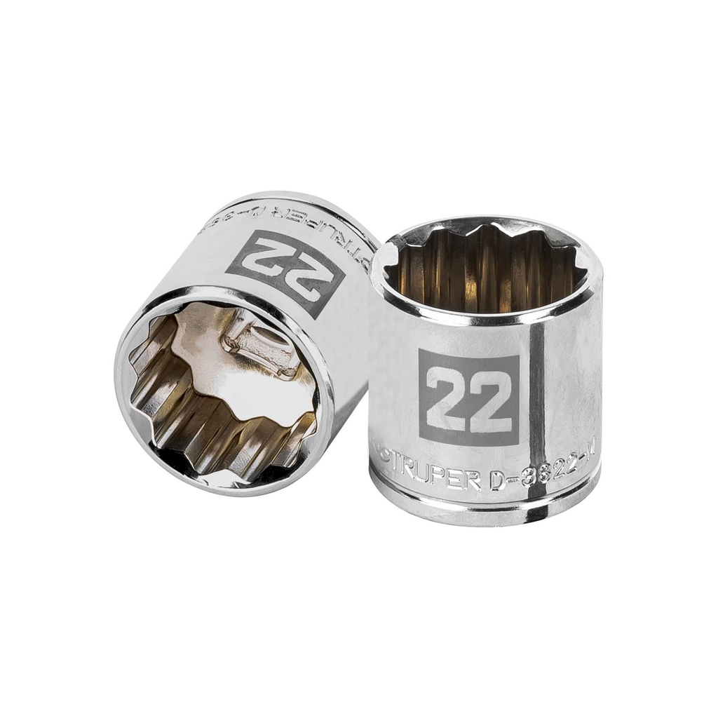 [T13642] Dado de 22 mm, 12 puntas, cuadro 3/8', Truper