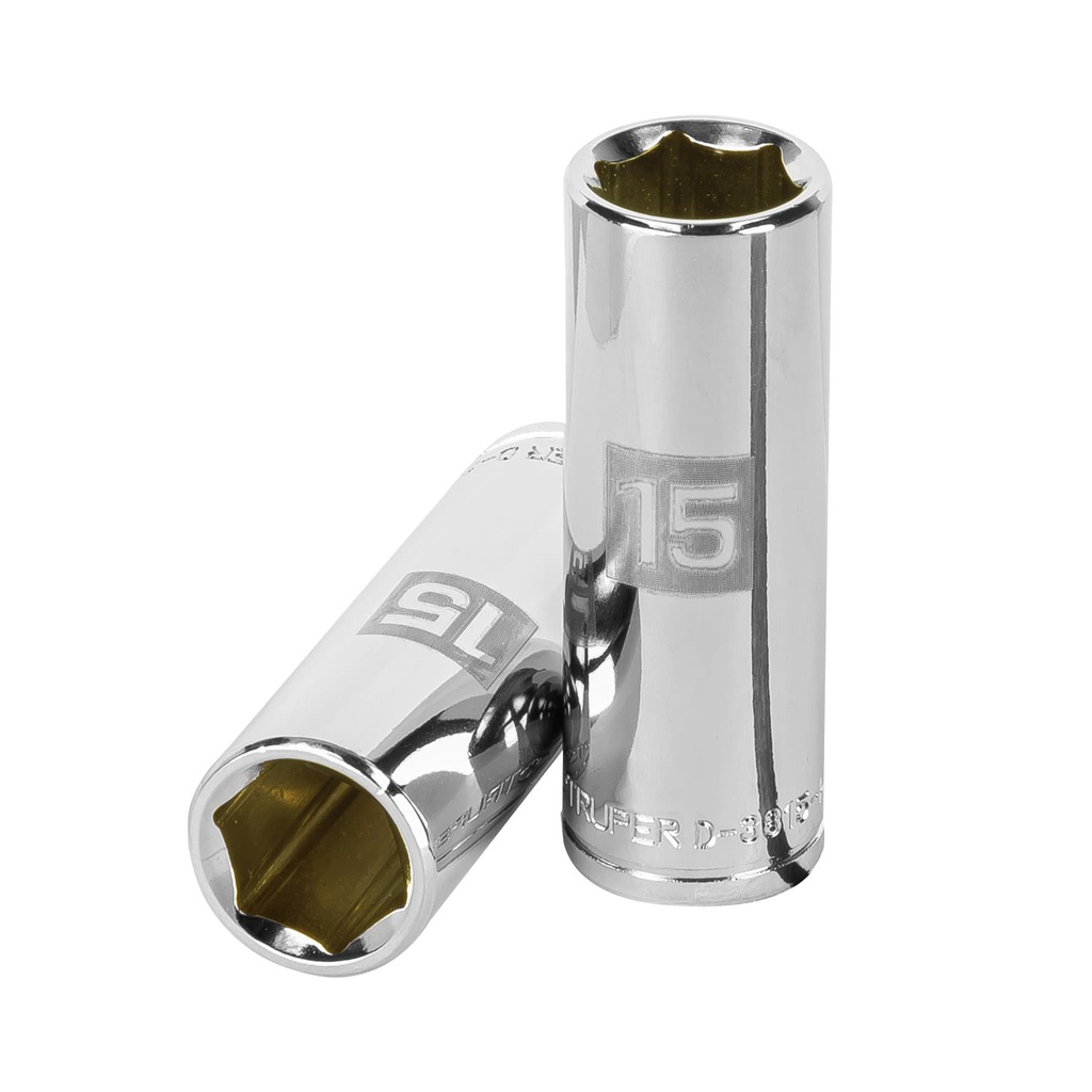 [T13775] Dado largo de 15 mm, 6 puntas, cuadro 3/8', Truper