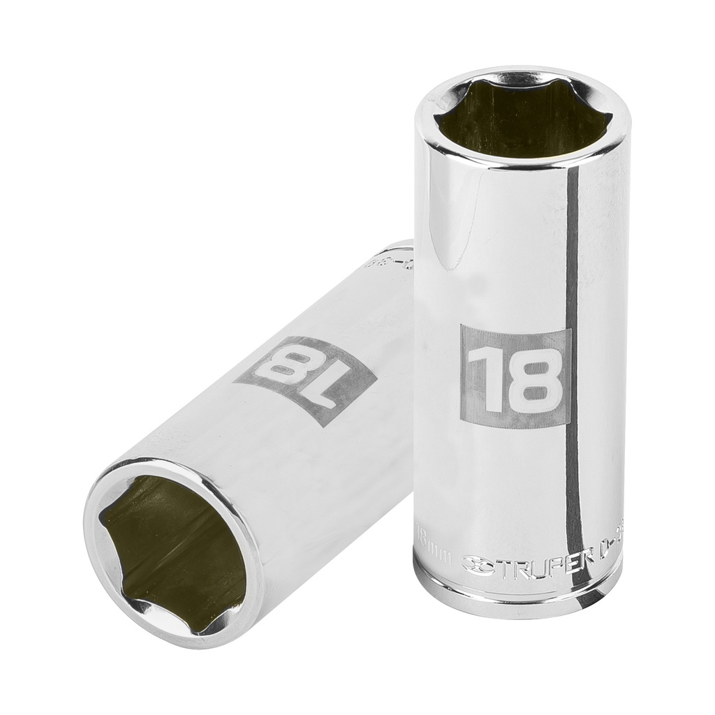 [T13778] Dado largo de 18 mm, 6 puntas, cuadro 3/8', Truper