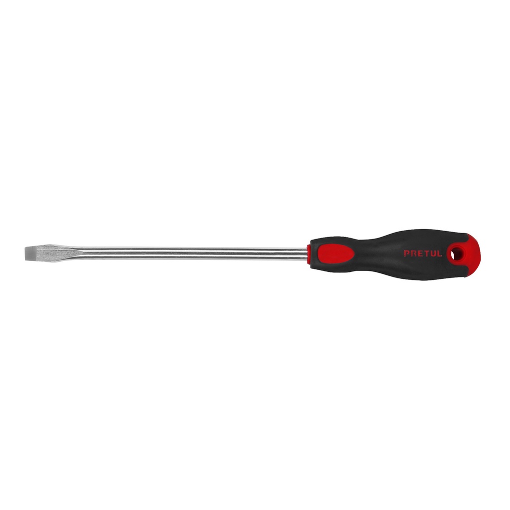 [T28080] Desarmador plano 3/8' x 8' mango Comfort Grip, Pretul