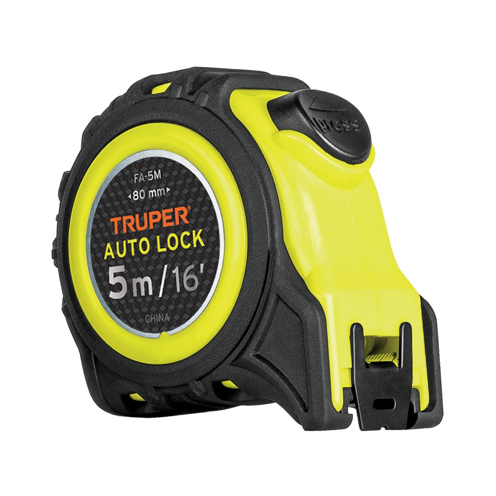 [T10747] Flexómetro Auto-Lock contra impactos 5 m cinta 19 mm, Truper
