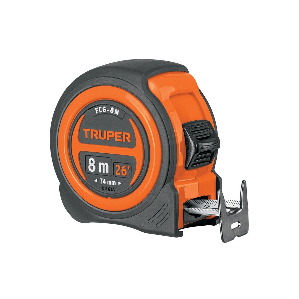 [T12774] Flexómetro compacto contra impactos 8 m cinta 25 mm, Truper