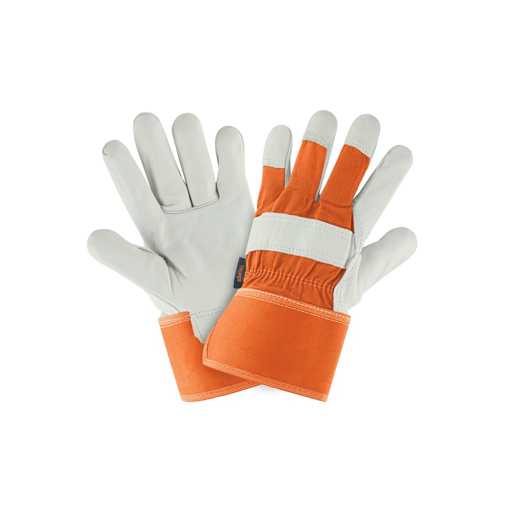 Guantes de piel de res y dorso de loneta, Truper
