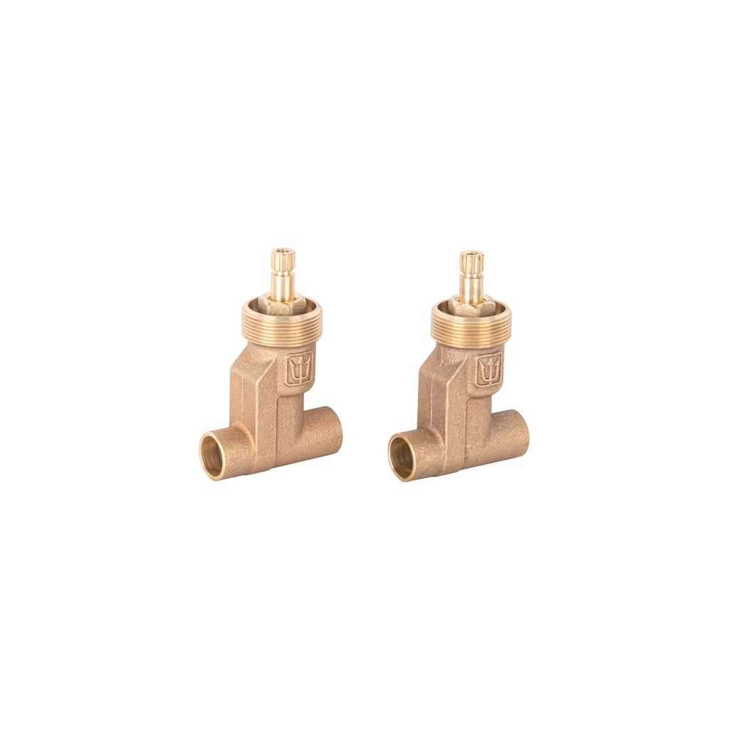 [T49145] Juego 2 llaves de latón para empotrar soldables, Foset Aqua