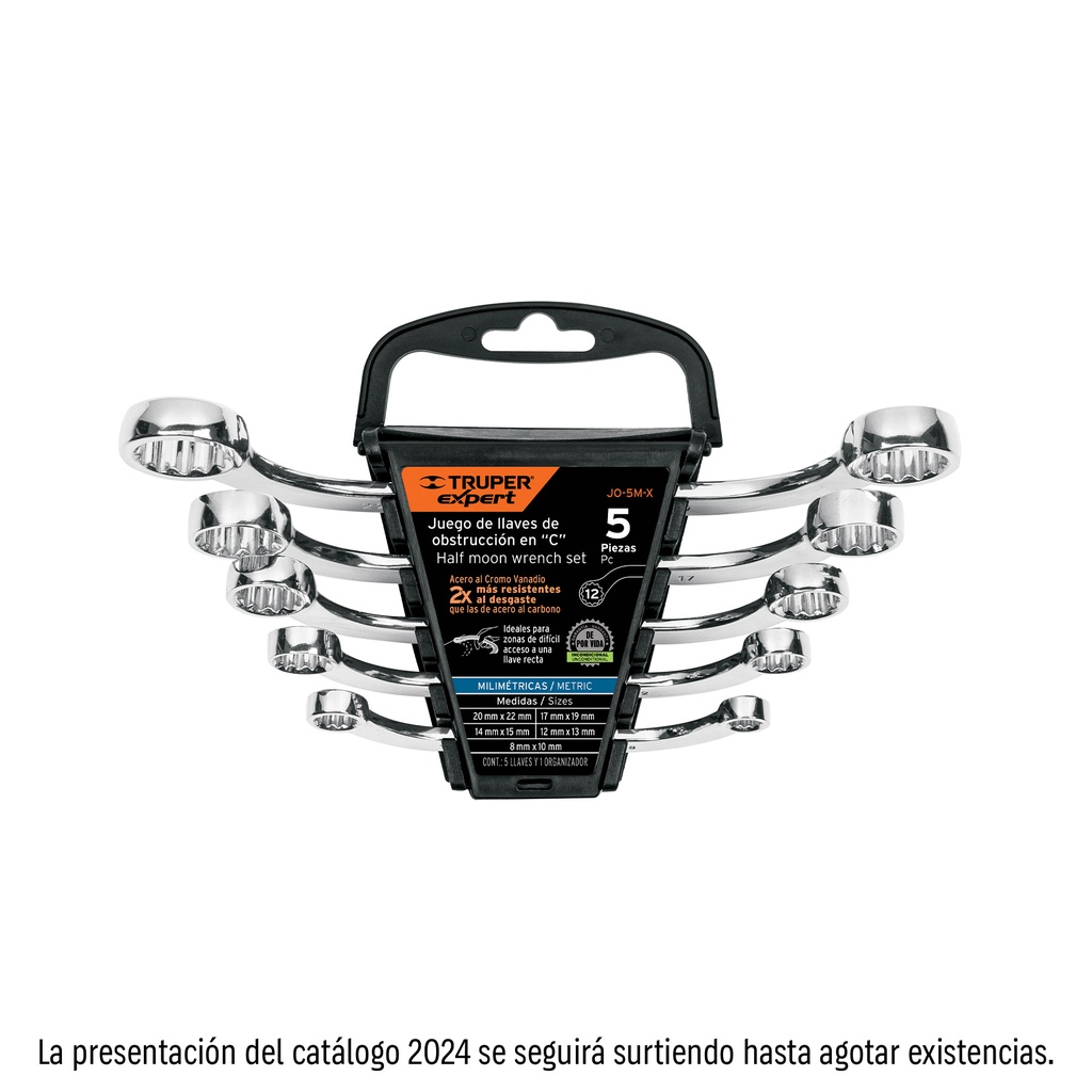Juego de 5 llaves de obstrucción mm en C, Truper