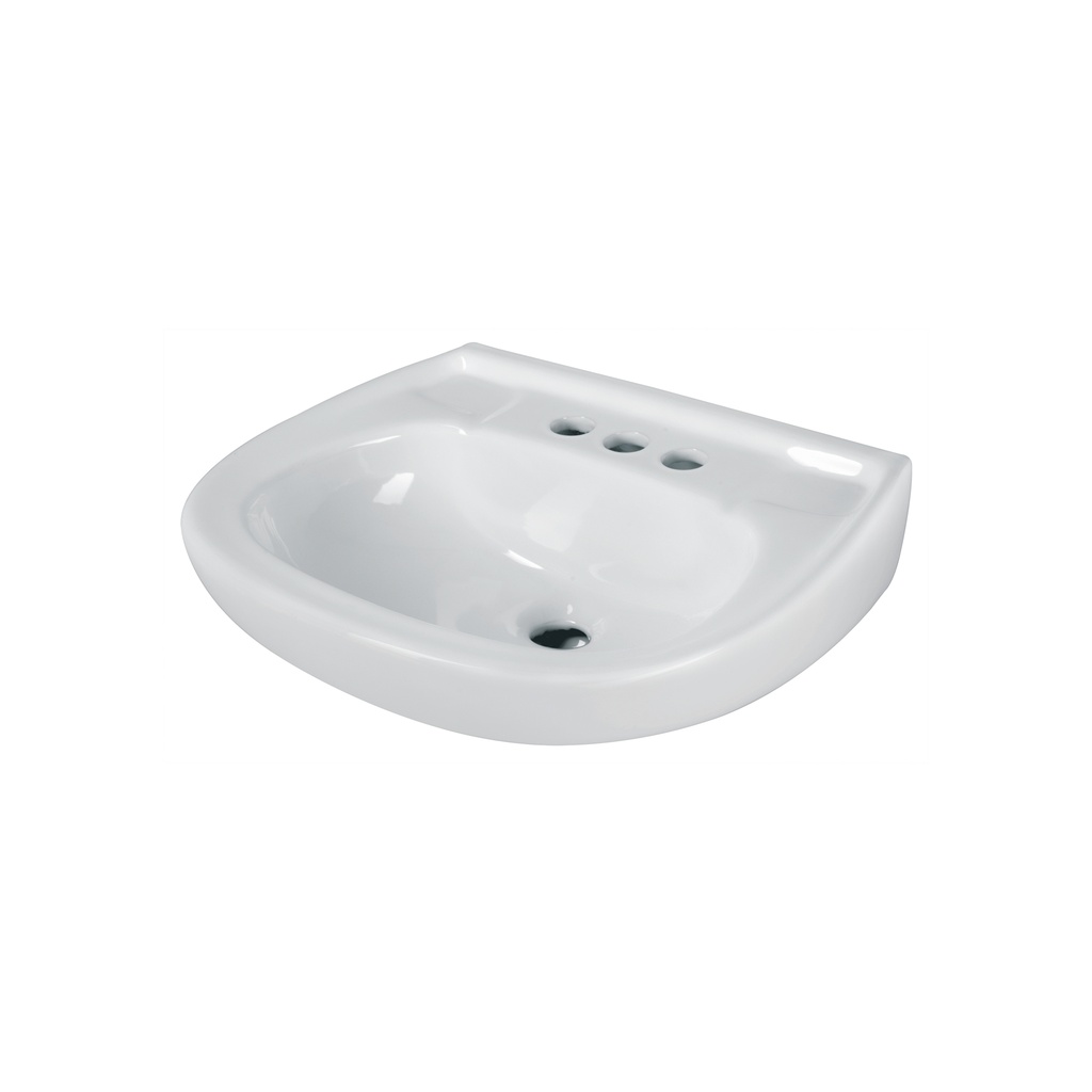 Lavabo cerámico con rebosadero, blanco, Foset