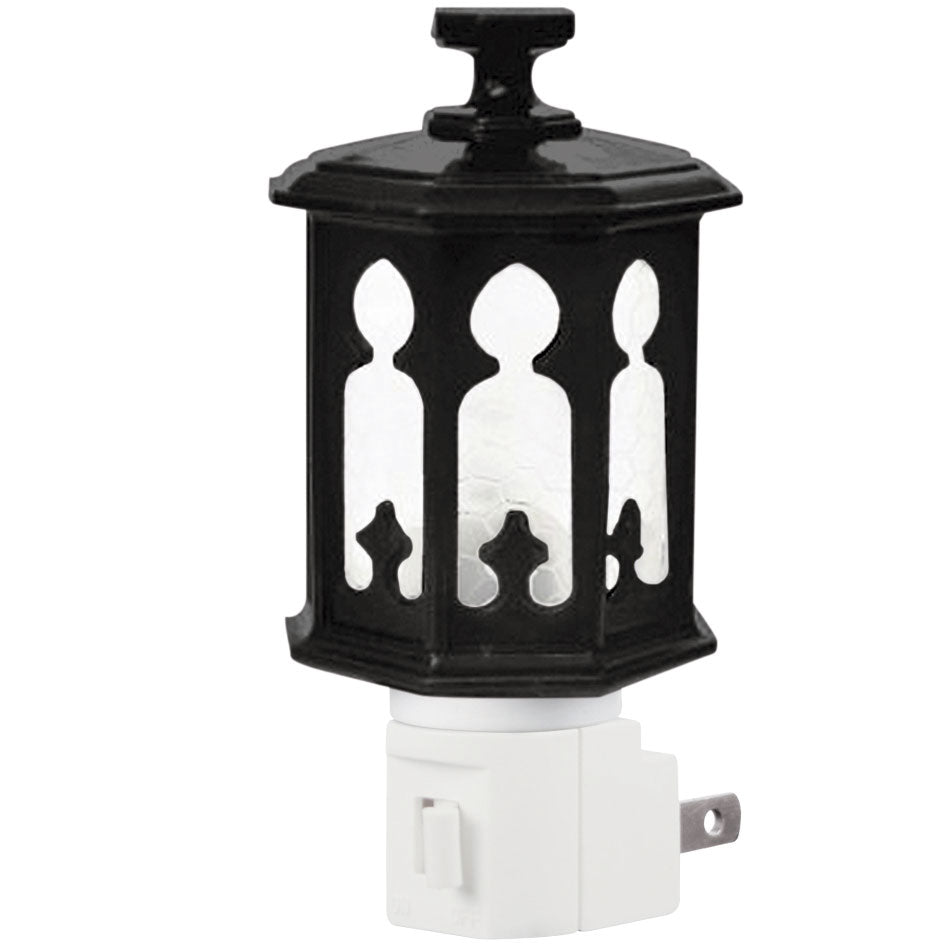 Luz de noche con interruptor, faro negro