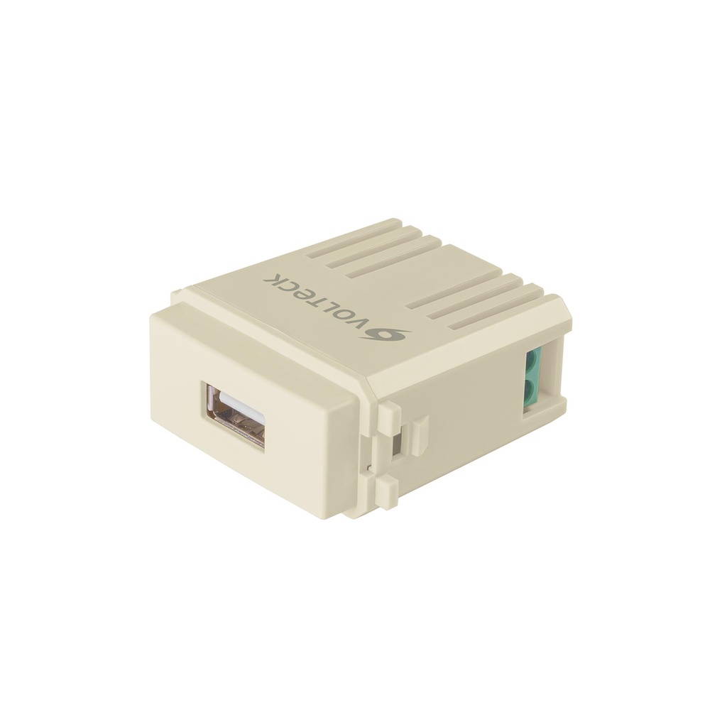 Módulo puerto USB, línea Italiana, color marfil, Volteck