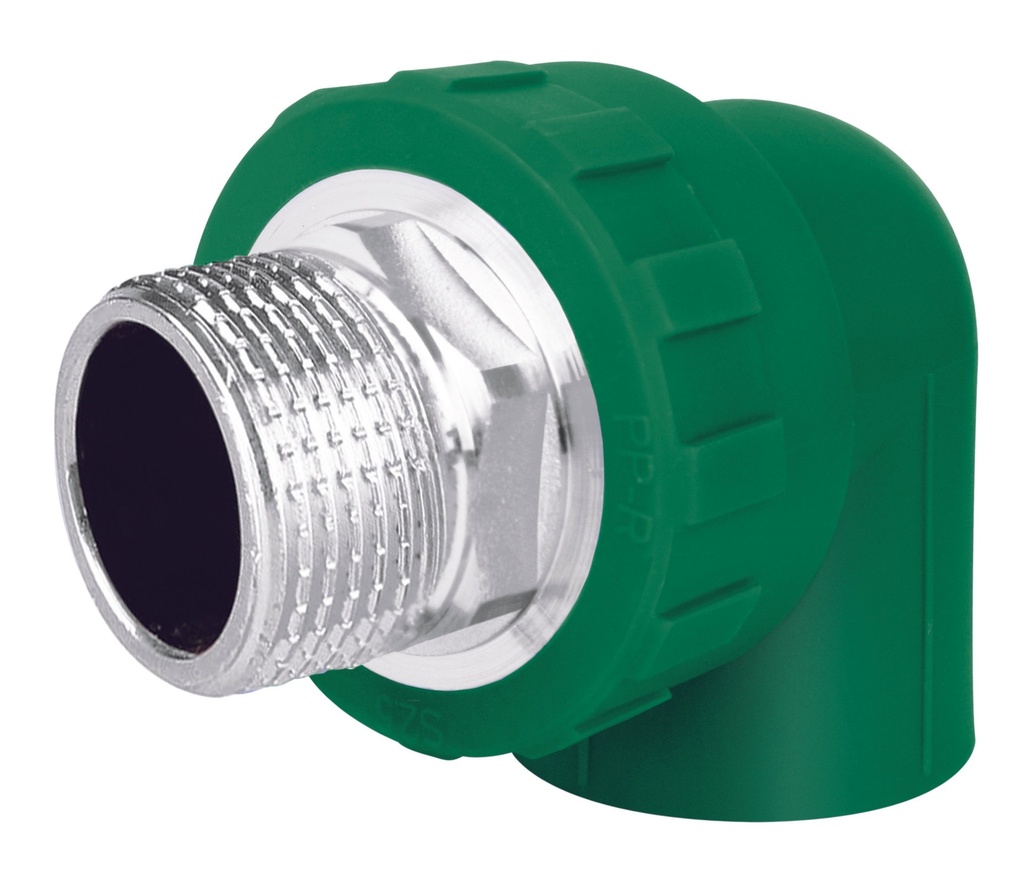 PPR - codo 90 con rosca macho, 3/4" (25mm)