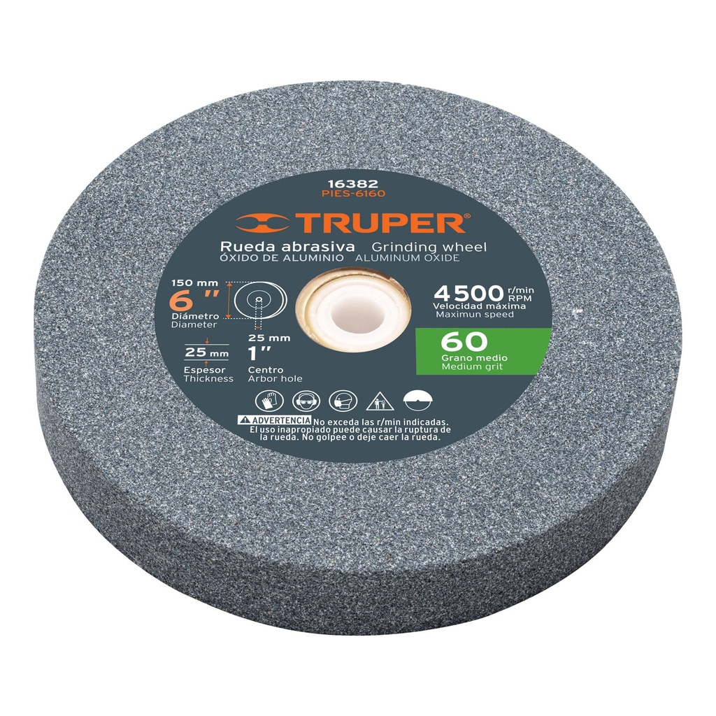 [T16382] Piedra para esmeril 6 X 1' óxido de aluminio, grano 60