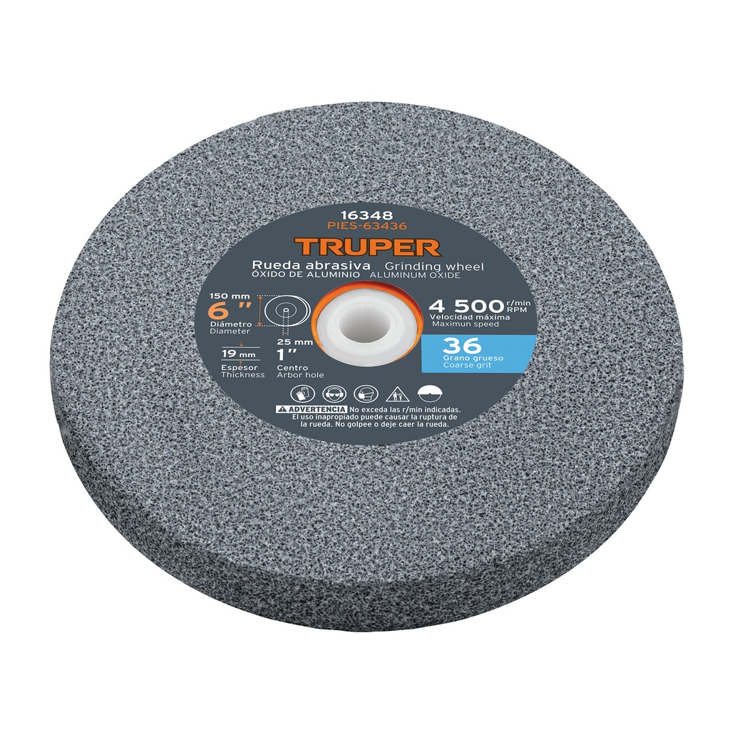 [T16348] Piedra para esmeril 6 X 3/4' óxido de aluminio, grano 36