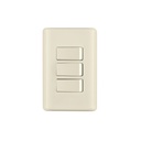 Placa armada 3 interruptores, marfil, Volteck