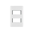 Placa blanca de 2 ventanas 1 módulo, línea Lisboa, Volteck