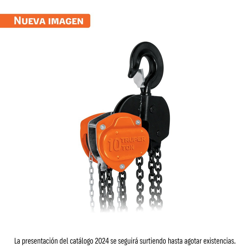 Polipasto de cadena de 10 ton, Truper