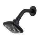 Regadera cuadrada 3-3/4' brazo y chapetón, negro, Basic