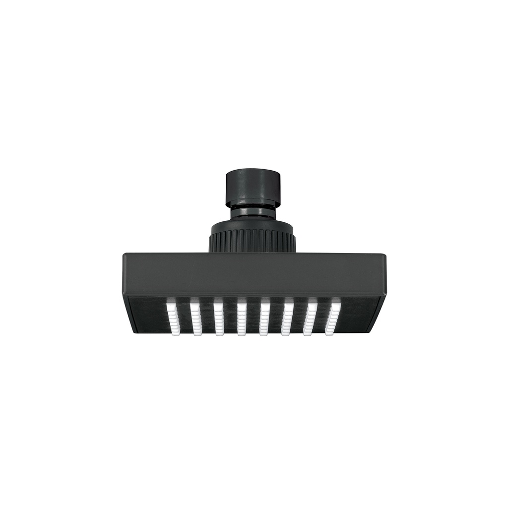 Regadera cuadrada ABS 4' acabado negro mate sin brazo, Foset