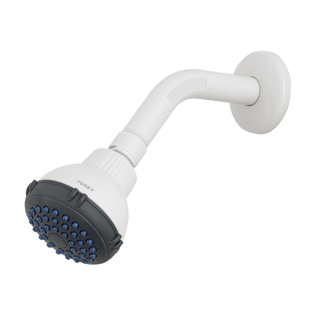 Regadera plástica redonda 2-1/2' gris-blanca, Foset Basic
