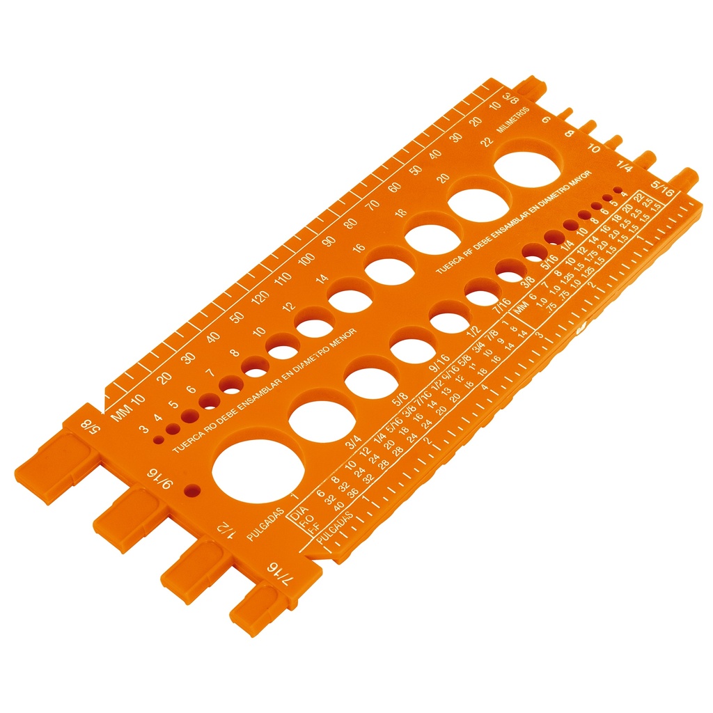 [T10811] Regleta medidora de tuercas y tornillos, 22 cm, Truper