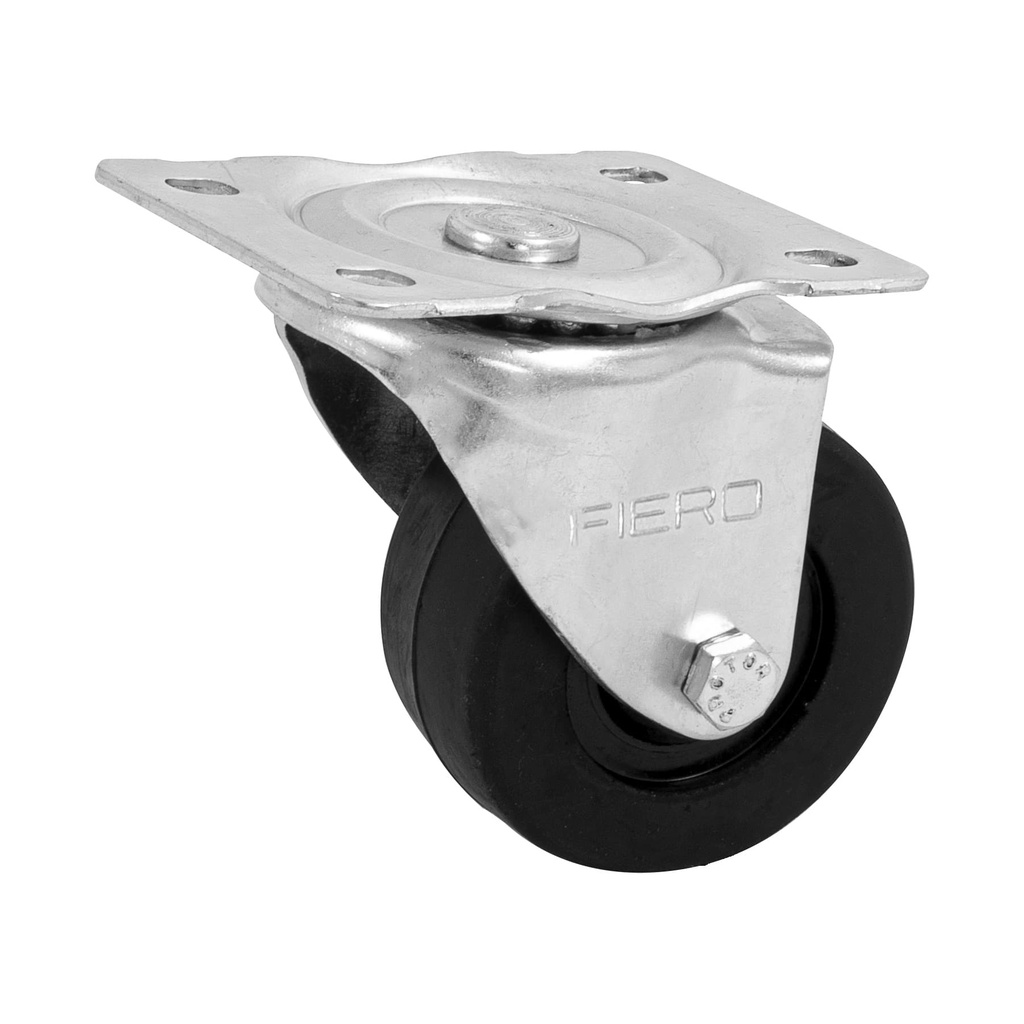 [T48610] Rodaja hule 3', placa giratoria con buje, carga 90 kg, Fiero