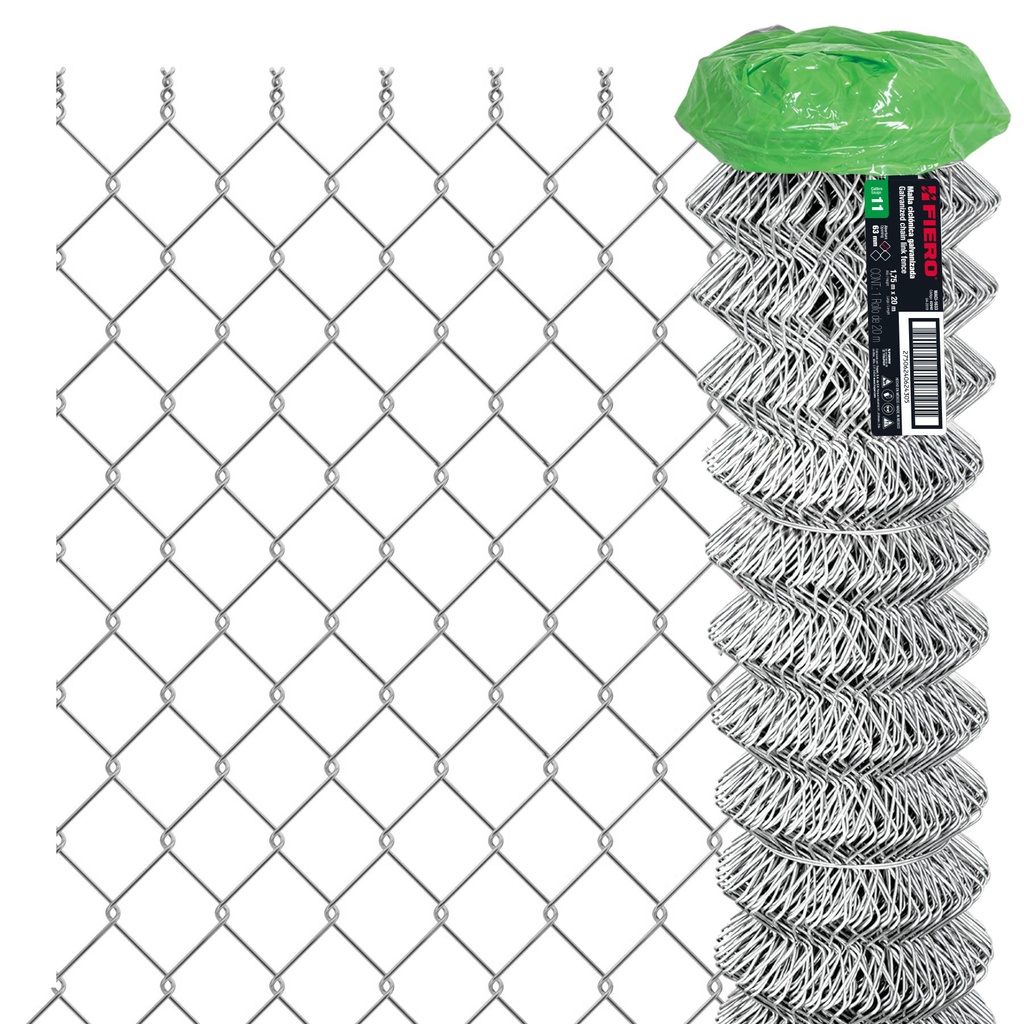 [T42940] Rollo 20m x 1.75 m malla ciclónica calibre 11 abertura 63 mm