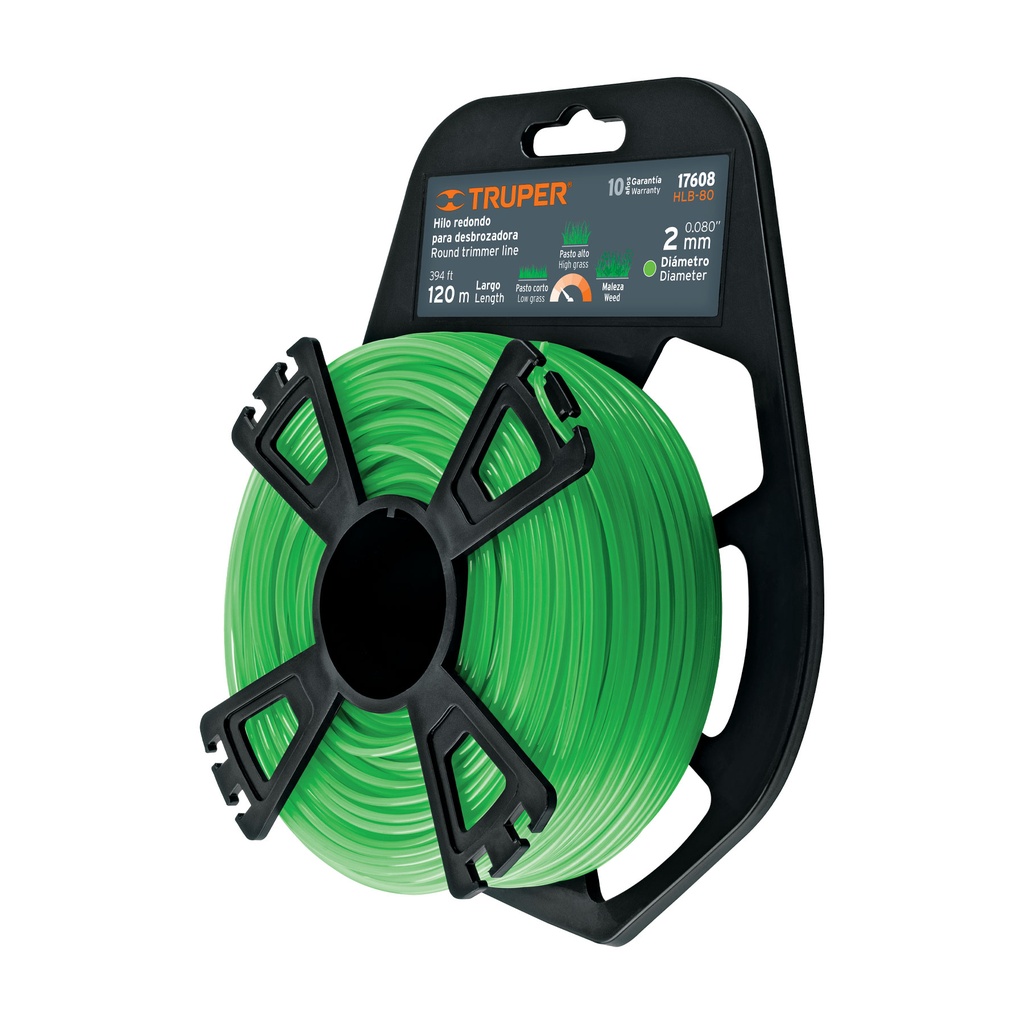 [T17608] Rollo de hilo para desbrozadora, 2 mm x 120 m, Truper