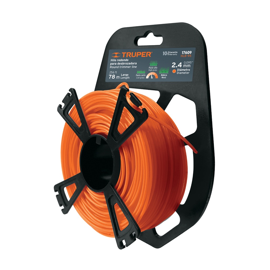 [T17609] Rollo de hilo para desbrozadora, 2.4 mm x 78 m, Truper